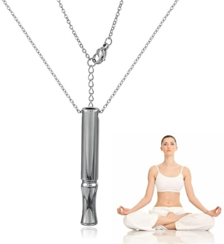 AUEFUDQ Rauchentwöhnung Hilfsmitte,V2 Halskette Rauchfrei Original,Atemkette Rauchfrei Hilfsmittel Raucherentwöhnung Kette mit Pfeif,Angst Atemhalskette mit Widerstand,Gegen Rauchen Aufhören Necklace