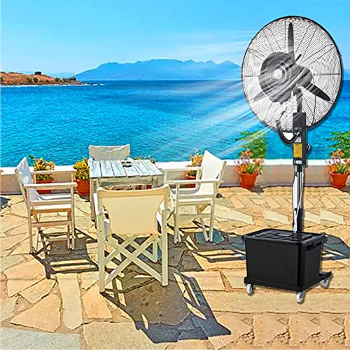 11-Gallonen-Wassertank-Nebelventilator für gewerbliche Privathaushalte, Kühlventilator für den Außenbereich, 90° oszillierender Nebelventilator mit 3 Geschwindigkeiten für Terrasse, Garten u