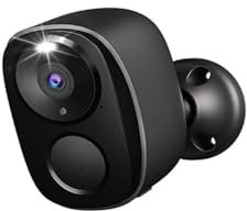 KKENZA Caméras de sécurité extérieures sans Fil, alimentées par Batterie 2K, Wi-FI, détecteur de Mouvement, sirène, projecteur, Vision Nocturne Couleur, étanchéité IP66(BW4-B NO Card)
