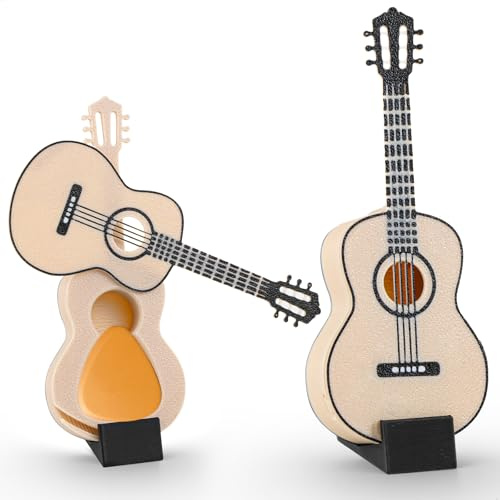 2 Stück Plektrum Halter, Gitarre Zubehör Gitarrenzubehör, 3D Guitar Picks Gitarrenform Aufbewahrungsbox für Guitar Picks, Kompaktes Gitarrenzubehör, 11x4,3x1,4cm