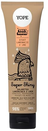 YOPE Super Shiny Haargel mit Leinen, thermoprotektive Proteine und Moringa Hyaluron | Anti-Frizz, Glanz, natürlich und vegan | 140 ml