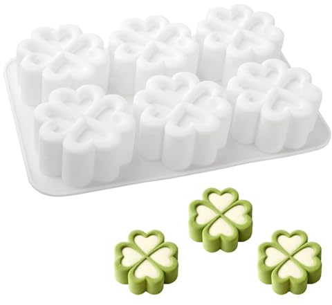 HGSHUO Stampo in silicone a forma di quadrifoglio, in silicone, per torte, per cioccolato, San Valentino, festa della mamma, matrimonio, San Valentino
