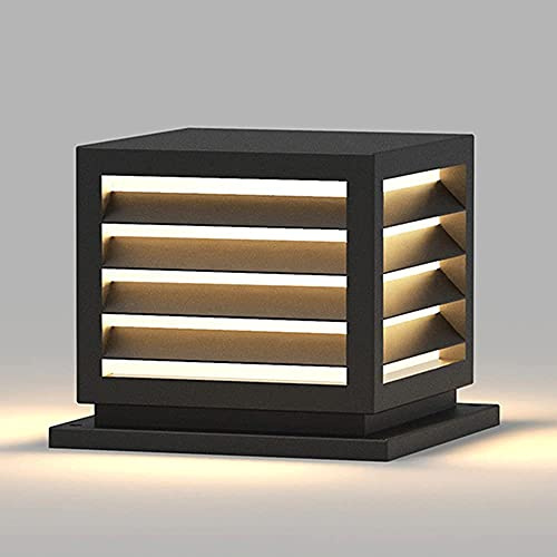 NUHSLF Lamp Post Lights Outdoor Mains/Solar Led Outdoor Street Lamp 3000K Warm Light Column Head Lamp Traditional External Wall Column Lamp Waterproof Street Lamp BALC(Mains-37 * 34 * 40Cm)