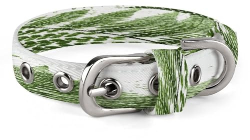 Natural Plant Silhouette Fern Leaf Dog Collar Classic Adjustable Pet Collar Soft and Fancy,Dog Collars Easy Clean and Comfortable for Small Medium Dogs Pet Supplies Accessories