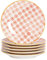 Nicola Spring Patterned Side/Dessert Plates - 180mm (7 Inches) - Red/Yellow Swirl Design - Box Of 6