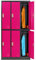Jan Nowak Schließfachschrank 3B2A Wertfachschrank Metallspind Umkleideschrank 6 Fächer Stahlblech Pulverbeschichtet 185 cm x 90 cm x 45 cm (H x B x T) (Anthrazit-Rosa)
