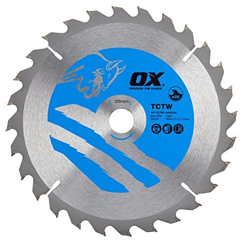 OX Wood Cutting Circular Saw Blade 190/20mm, 28 Teeth ATB