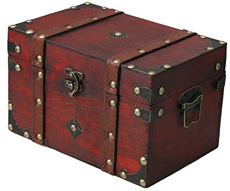 RDEXP 22x14.5x14cm Vintage Decorative Home Storage Trunk Storage Box Treasure Chest