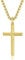 FANCIME 925 Sterling Silber Gold Vergoldet Kreuz Anhänger mit Edelstahl Kette für Herren Jungs Kinder - Kettenlänge: 60 cm