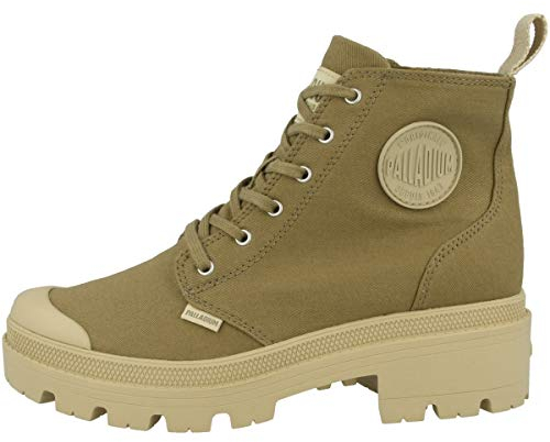 Palladium Pallabase Twill, Stivali Donna, Verde (Scuro), 41.5 EU
