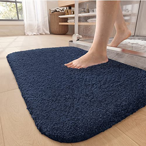 Color G Badezimmerteppich 40 x 60cm, rutschfest Badematte, Badvorleger rutschfest waschbar, Badteppich Saugfähig Flauschig, Badematten Badteppiche für Badezimmer Badewanne (Blau)