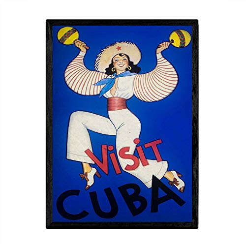Nacnic Vintage Poster Kuba. Blätter für Interieur mit klassischen und antiken Werbebildern zu dekorieren. Gemälde Retro-Dekor. A3