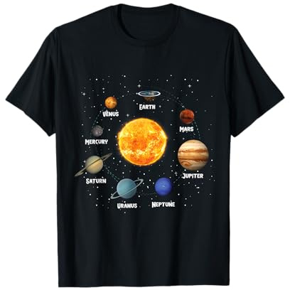 Flat Earth Society Flache Erde Sonnensystem T-Shirt
