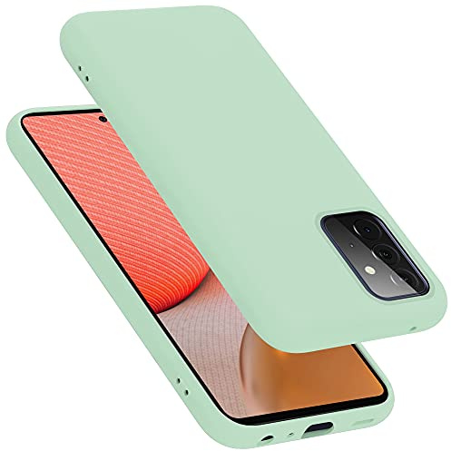 Cadorabo Hülle kompatibel mit Samsung Galaxy A72 4G / 5G Hülle Silikon Handyhülle für Galaxy A72 4G / 5G Case aus flüssigem Silikon- Kratzfeste und stoßfeste dünne TPU Schutzhülle - Liquid HELL GRÜN