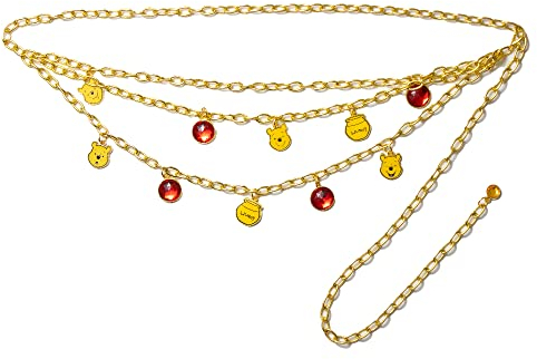 Buckle-Down Disney Ceinture chaîne Winnie l'ourson avec breloques, Winnie l'ourson, OSFM (44.5 Inches Long)