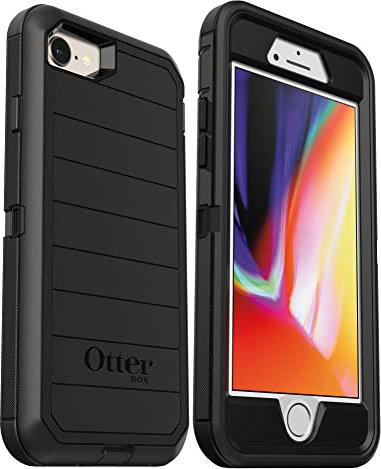 OtterBox Defender Series Rugged Case for iPhone SE (2020), iPhone 8, iPhone 7 (NOT Plus) Case Only/No Holster - Bulk Packaging - Black - with Microbial Defense