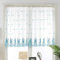 Devola Pastorale Art Scheibengardine Transparente Peacock-Muster Stickerei Bistrogardinen Cáfe Gardine Privatsphäre Fenstervorhang Kurzstores HxB 100x120cm Blau 1er Pack