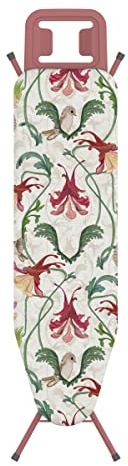 Rörets Table à repasser Next Rosé Surface à repasser 32 x 108 cm Hauteur réglable jusqu'à 90 cm Étagère à fer robuste Pieds verrouillables Design et qualité de la marque de support sec la