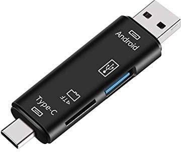 Zunedhys 5-in-1 Multifunctional OTG Card Reader -SD/SD Card/USB Reader Support TF Type-c Phone/Computer/Type-c Universal