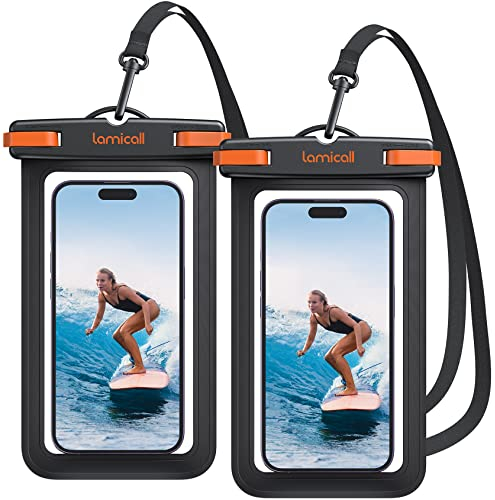 Lamicall wasserdichte Handyhülle, Unterwasser Handytasche - [2 Stück] IPX8 Wasserfeste Hülle für Schwimmen, Waterproof Phone Case für iPhone 17 16 15 14 13 12 Pro Max, Smartphone bis zu 7 Zoll