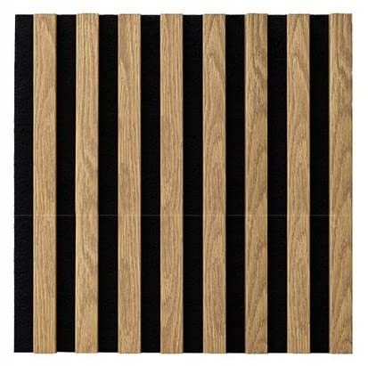 Deccart - 3D Wandpaneele 40x40cm, Lamellenwand Wand Wandpaneele, Filz und MDF, Wandverkleidung, Paneele Wall Lamellenwand, Wandverkleidung schwarz/leichte Eiche