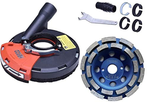 Pulsar Diamond Grinding Cup Wheel 125 mm / 5 Inch and Surface Grinding Dust Shroud for 115/125mm Angle Grinder