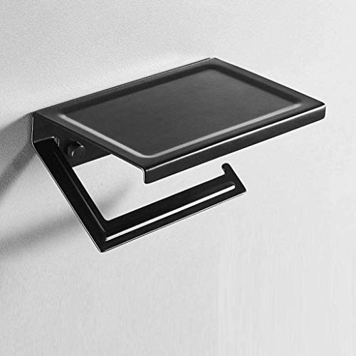 FFOCCO Schwarzer Toilettenpapierhalter, Handy-Papierrollenhalter, Toilettenpapier-Rollenbox, Handyhalter-Papier Present