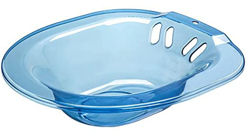 DOITOOL Toilette Sitzwanne Sitzbad Sitzbecken Bidetschüssel Sitzbadewanne Bidetbecken Bidet Einsatz für Schwangere Ältere Menschen Hämorrhoidenbehandlung Wochenbettpflege Blau