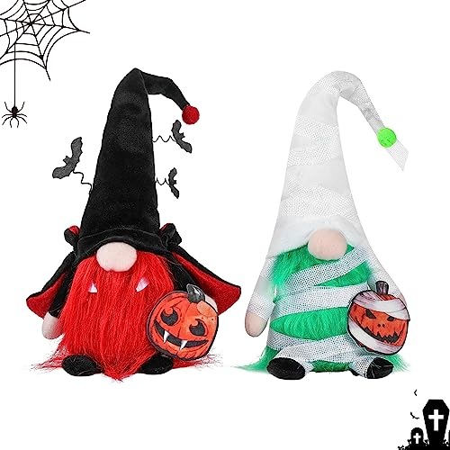 FZQBEY Halloween Deko Wichtel, Halloween Zwerg Plüsch, Vampir&Mumie Wichtel Deko zu Halloween, Handgefertigt Halloween Zwerg Plüsch Deko, Wichtel Puppe für Halloween Dekoration Party Deko