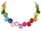 EVER FAITH Strass Halskette für Damen Mädchen quadratische Form Kristall mehrfarbig Statement für Prom Party