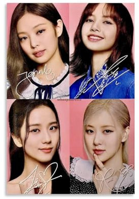 UMCHU Black Pink Group Art Poster Dekorative Malerei Leinwand Wandkunst Wohnzimmer Poster Schlafzimmer Malerei,Wandkunst Bilddruck Moderne Familienzimmer Dekor 08x12inch(20x30cm)