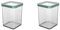 Rotho Loft Vorratsdose Deckel, Kunststoff (SAN) BPA-frei, türkis/transparent, 1l, (10 x 10 x 14,2 cm) (Packung mit 2)