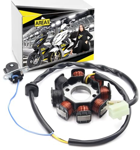 Area1 Lichtmaschine Stator für 50ccm 4Takt. Kompatibel mit Alpha Motors Retro Firenze, Shark, Speedstar FI, Venus, Vita, Baja BE 500, Retro RT, Suncity SCAC, Hurricane RC, Mustang FI