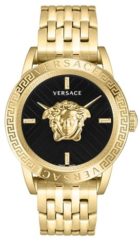 Versace Herren-Armbanduhr Analog Quarz mit Edelstahlarmband Mid-39745, Gold
