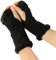 KBRPEY Damen Fingerlose Handschuhe Winter Warme Armstulpen Handschuhe Damen Kurzer Gestrickte Halb Fingerlose Fäustlinge Warm Weiche Strickhandschuhe für Damen (Schwarz)