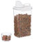 Relaxdays Futter Aufbewahrungsbox, Messbecher, luftdichter Deckel, 2,3 l, Trockenfutter, Müsli, Waschpulver, transparent