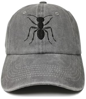 ZKFE Bestickte Baseballmützen für Damen und Herren, Ameise (verwaschenes Grau), Einheitsgröße
