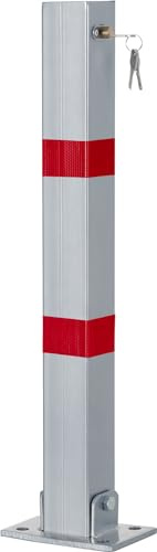 Stagecaptain PPP-70 SR Parkpfosten 6x Set - Stabile Parksperren aus Stahl - galvanisiert und pulverbeschichtet - Abschließbar mit drei Schlüsseln - Reflexionsstreifen für gute Erkennbarkeit