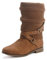 Pogolino Damen Stiefeletten Plateau Strick Boots Biker Herbst Winter Stiefel ST2912, Camel 40