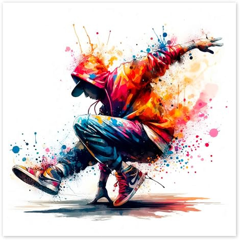 Breakdance style Poster | 100 x 100 cm von nobelart Bunt Wandbilder Wanddeko