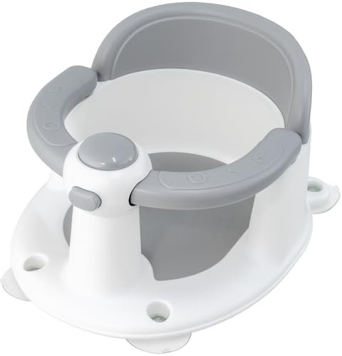 ALMAR Baby Asiento de Ducha para Bebe Antideslizante para niños asiento infantil de 6 a 24 meses, Silla para Bañera o Ducha con Barra para una facil colocacion del bebe
