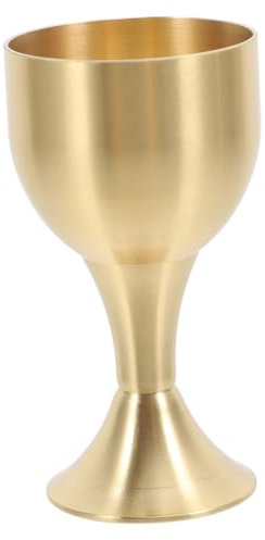 AUTSUPPL Brass Glass Decorative Cup Footed Metal Offering Multi-Function Home Accessory Delicate Tabletop Buddhism Cup