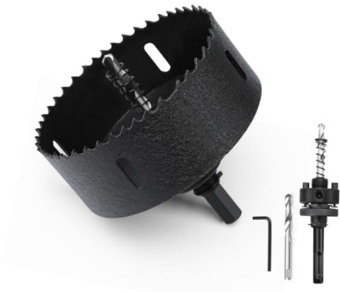 Lochsäge 105mm,Bi-Metall Bohrkrone set für Holz,Sechskant,SDS plus Schaft | Für Rigips, Dünne Metalle, Kunststoffe, Lochsägen Set