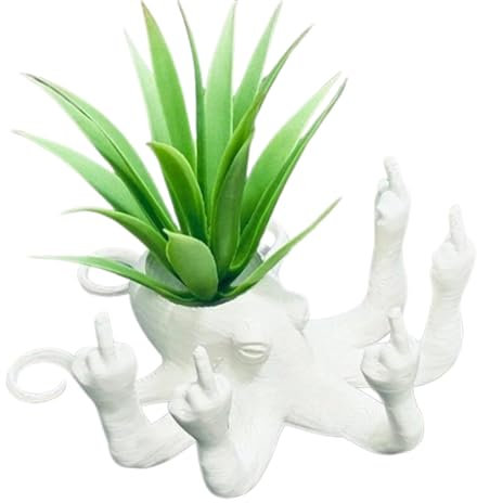 GZBXCMLO Pot de fleurs amusant en forme de pieuvre avec doigt d'honneur - Un vase amusant pour le cadeau avec une touche vive, vous pouvez mettre le pot de fleurs amusant en résine pour plantes
