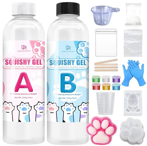 DecorRom Taba Squishy Set - 500g Flüssigsilikon Squishy Maker für superweiche Katzenpfoten, DIY Bastelset zur Stressbewältigung, ideal für Katzenliebhaber und Hamster-Fans, Kreative