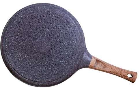 Mikikit 1pieza Sartén Antiadherente De Mango De Madera Para Tortillas y Panqueques Compatible Cocinas De Inducción y Gas