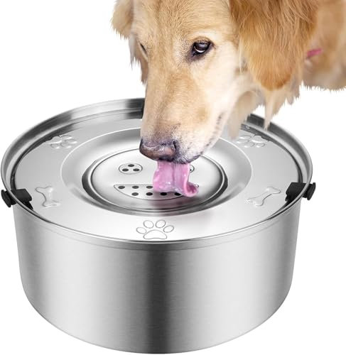 Dog Water Bowl Non-Spill Stainless Steel Large Dispenser With Floating Anti-Splash Design for Puppies Cats and Pets Slow Drinking (3L)