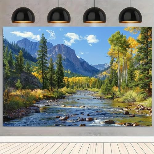 Sunny and Mountain Stream - multi-function natural scenery suitable for room scene and party decoration 210X150cm