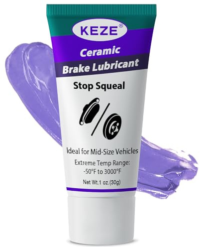 KEZE Grease Ceramic Brake Lube Automotive Heat Resistant, Rust Corrosion Protection Moisture-Proof Stop Squeal Synthetic Pin Grease for Bushing Caliper Pin Brake Pad,30g Each, 1-Pack