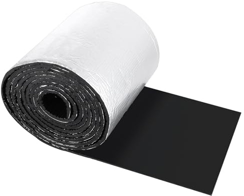 FWEEK Rouleau d'isolation thermique en mousse d'aluminium autocollant réfléchissant pour sols, toits, portes de garage et camping-cars - 5 m x 32 cm